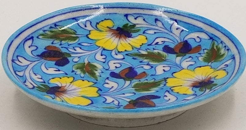 Blue Pottery Wall Plate 7"