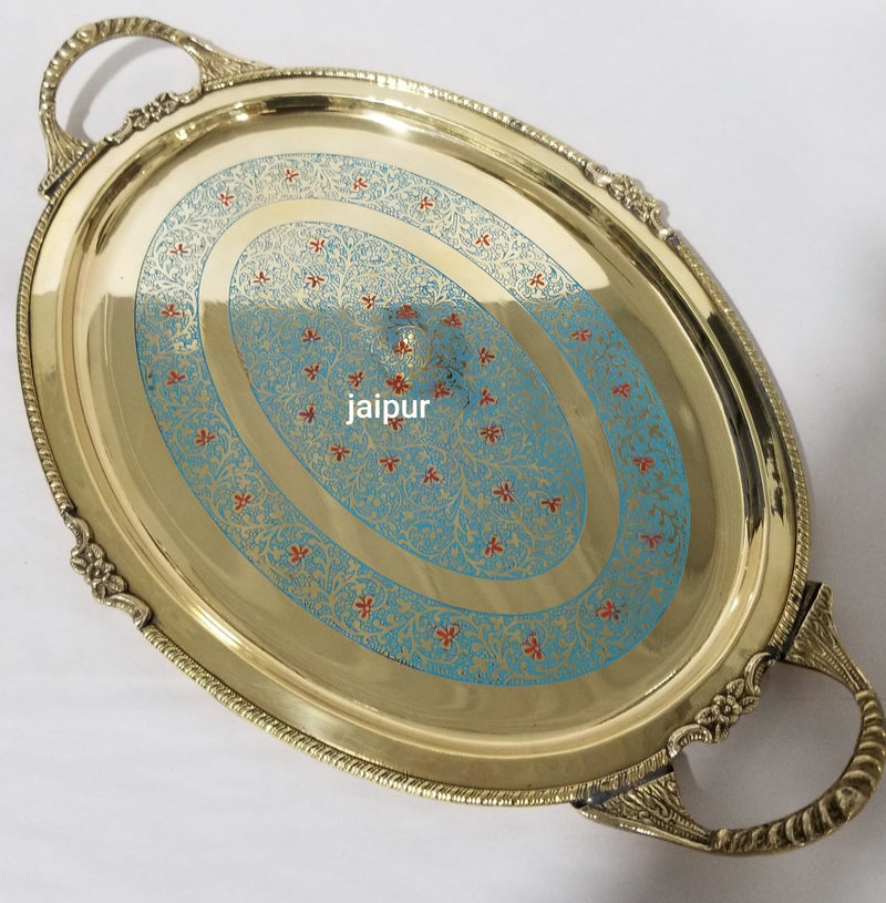 Brass Tray Oval 16" MIna