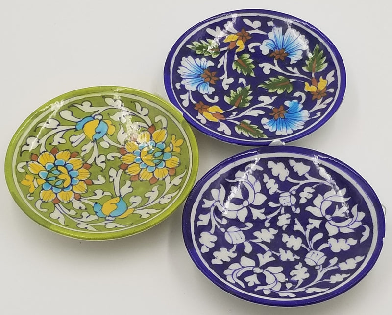 Blue Pottery Wall Plate 6"